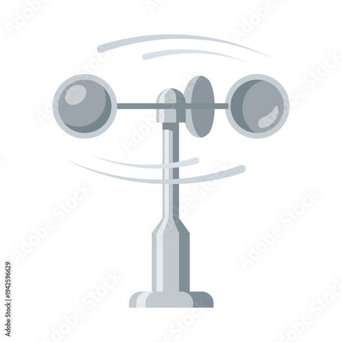 Wind Speed Anemometer Vector Icon