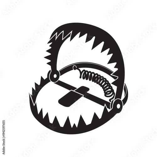 Beware of Danger Trap Danger Concept Illustration Black Silhouette