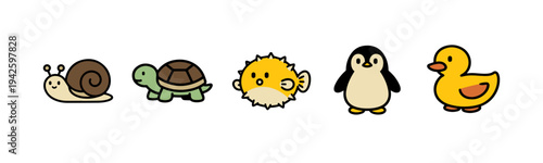 Cute cartoon animals for kids and design projects