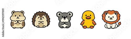 Cute cartoon animals for kids and children