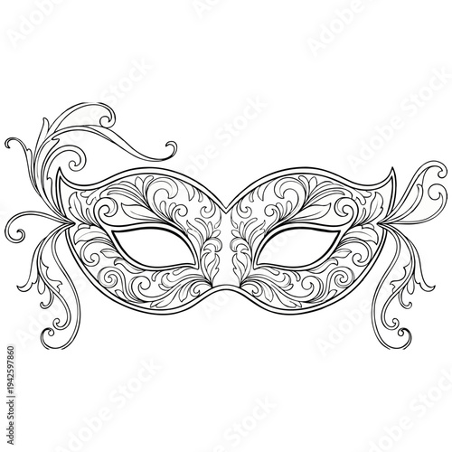 Elegant masquerade mask with intricate floral design for carnival