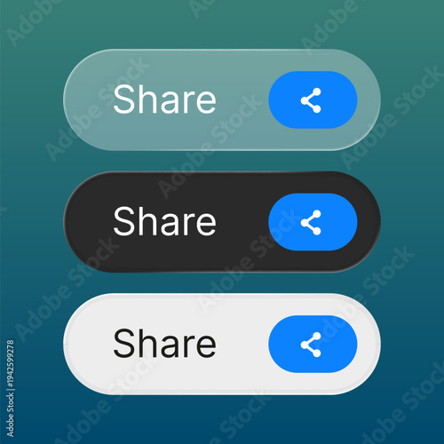 Share button set for element call to action design
