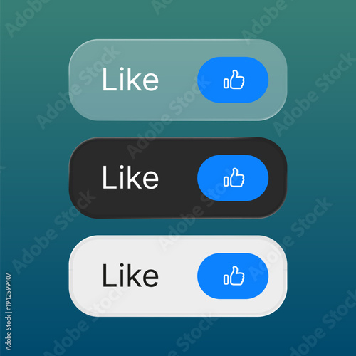 Like button set for element call to action design