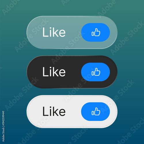 Like button set for element call to action design