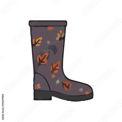 Autumn Rain Boot Illustration