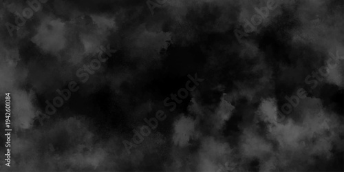 Abstract ash cloud and smoke texture in dark background. White Black fog effect transparent smoke isolated dark dramatic sky with black stormy clouds. Grunge creative and decorative fractal smoke art