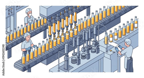 Bottling Factory Production Line Workers.