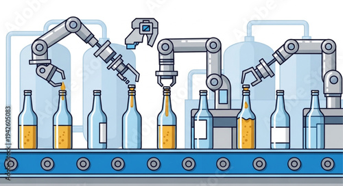 Bottling Factory Production Line Machinery.