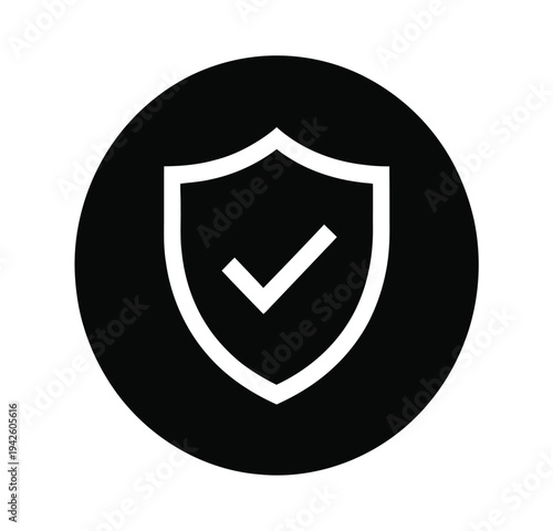 Security shield icon confirms user.