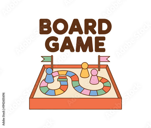 Board game illustration shows colorful.