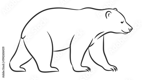Gentle Giant: A simple, elegant outline of a polar bear.