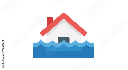 House in flood waters.