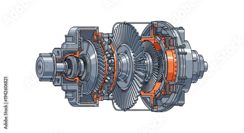 Industrial Gearbox Mechanical Component.
