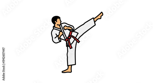 Man in Karate Uniform.
