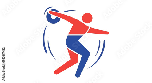 Man Playing Handball Sport.