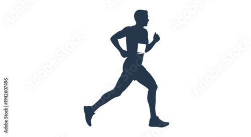 Man Running Silhouette Profile.