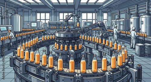 Bottling Plant Production Line Machinery.