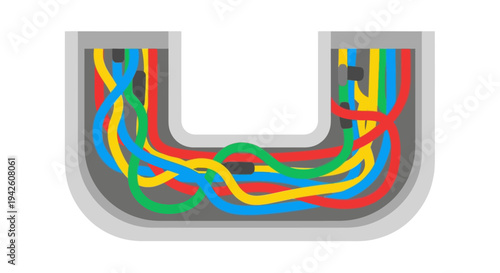 Multicolored Wires in U Shape.
