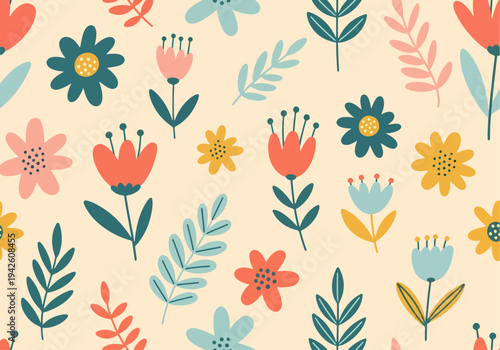 Watercolor wildflowers scattered across bright white background