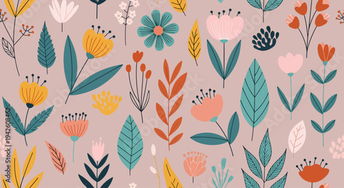 Fresh spring floral background with gentle watercolor painting