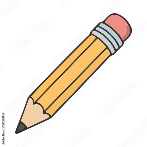 Yellow Pencil with Eraser Icon