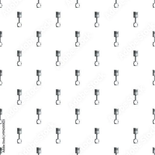 Engine pistons with connecting rod creating a repeating pattern on white background