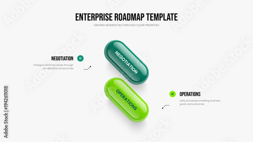 Modern Innovation Two Step Diagram Frame Design. Creative Launch Presentation Template Vector Illustration. Market Showcase 2 Element Infographic Slideshow Layout.