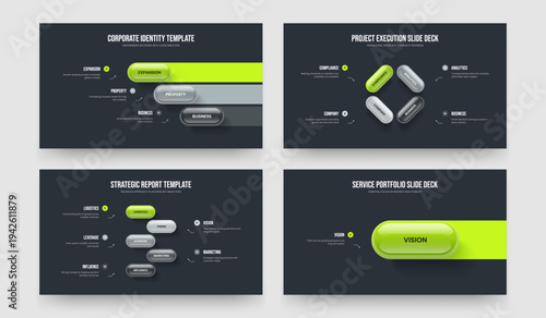 Project Performance Three Four Five One Option Infographic Presentation Template Vector Illustration Collection. Business Analysis 3 4 5 1 Step Diagram Frame Layout Bundle.
