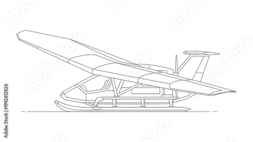 Vintage Seaplane Blueprint: A detailed blueprint of a vintage seaplane, showcasing its streamlined design and functionality, perfect for aviation enthusiasts.