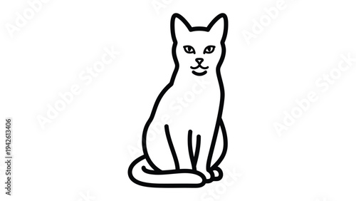 Cat illustration: An elegant illustration of a cat, with sleek lines and a poised posture, sits gracefully. A timeless and versatile design, the feline captures a sense of charm and simplicity.