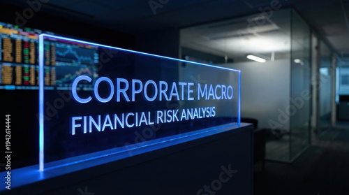 Corporate Macro Financial Risk Analysis Sign in Modern Office
