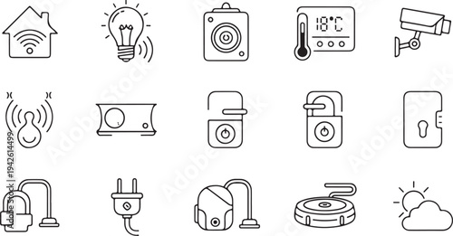 Smart home and technology icons for modern living and innovation vector illustration