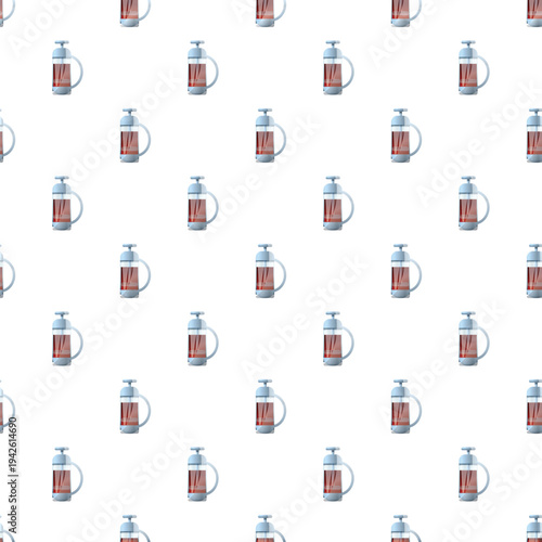 French press coffee maker icons creating a repeating pattern for beverage concepts