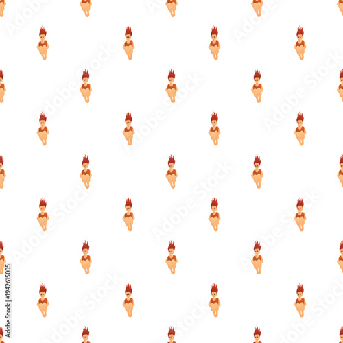 Multiple cartoon characters with orange spiky hair creating a seamless pattern