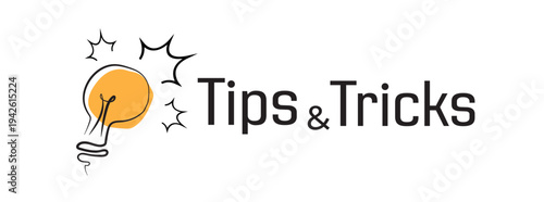 tips and tricks sign on white background