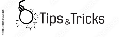 tips and tricks sign on white background