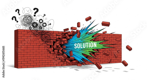 Brick Wall Breaking with Solution.