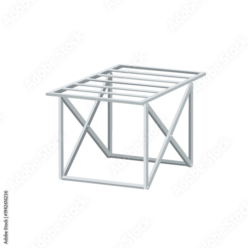Foldable Metal Drying Rack or Luggage Stand Illustration