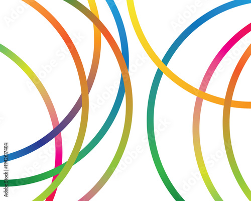 Vibrant interconnected hula hoops in various colors