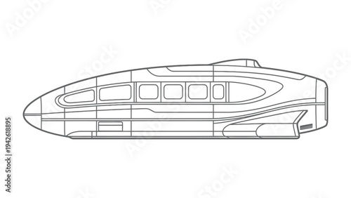 Futuristic Train Concept: A sleek, streamlined illustration of a futuristic train design, exuding a sense of speed, innovation, and technological advancement.