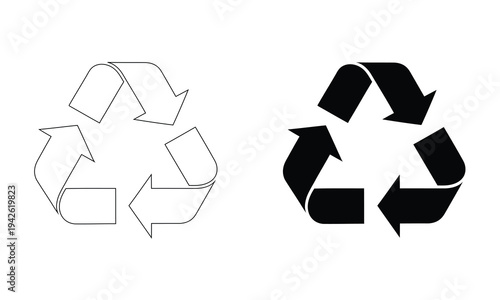 Recycling symbols universal recycling logo variations