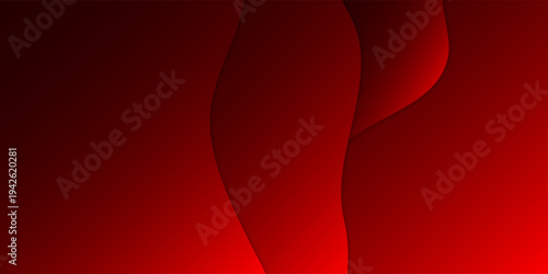 Bold red ribbon wave flowing across split red white graphic illustration abstract design