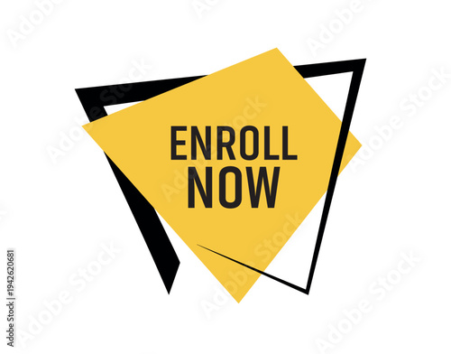 enroll now button on white background