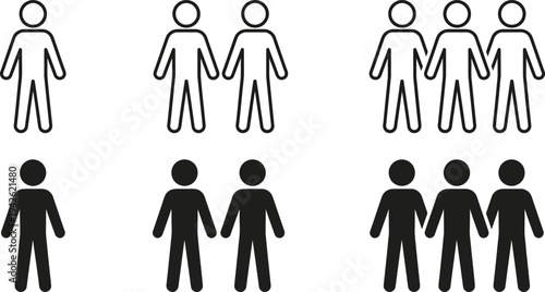 People icons in groups, vector illustration