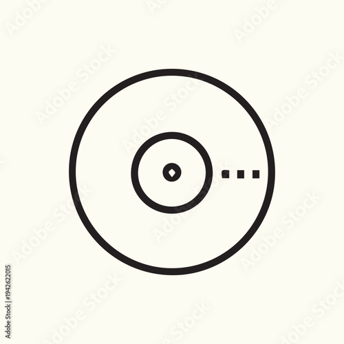 Minimalist Black Line Icon Of A Disc With More Options Ellipsis