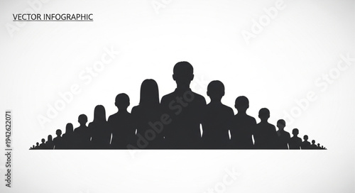 Silhouette Crowd - A Diverse Group of People Standing Together.