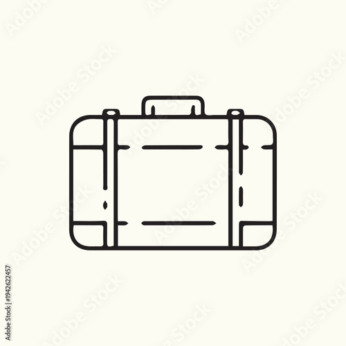 Minimalist Suitcase Line Art Icon Perfect for Travel and Business