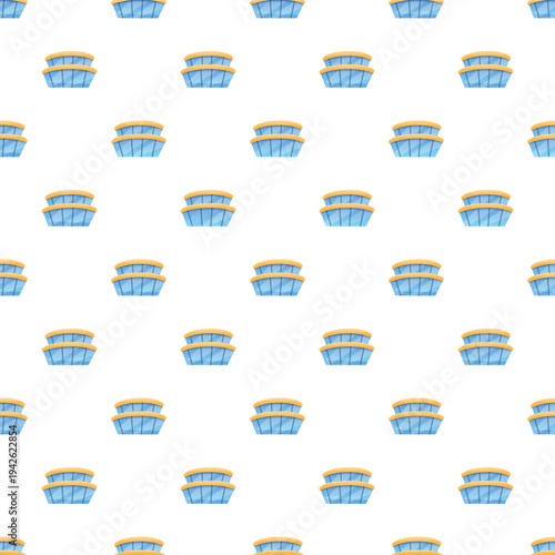 Stadium building element repeating as a seamless pattern on a white background