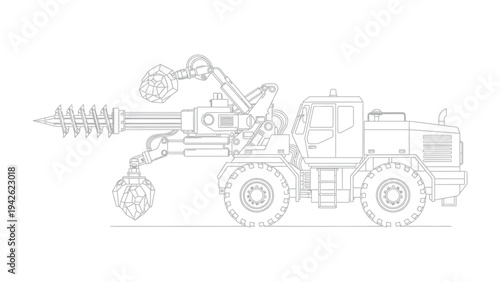 Heavy Duty Machine: Engineering marvel featuring detailed machinery and robust design for demanding industrial tasks. A representation of innovation and strength