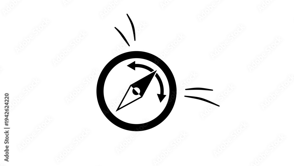 Φωτογραφία magnetic anomaly in compass, black isolated silhouette